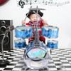 Kids Drum Set for Toddlers with 5 Jazz Drum Kit & Lights (Vibrating-Controlled) & Alloy, Musical Instruments Toys, Boys Gifts for Aged 1-3 3-5