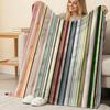 No-Shedding Striped Flannel Blanket Soft, Warm & Cozy for Home, Halloween, Christmas