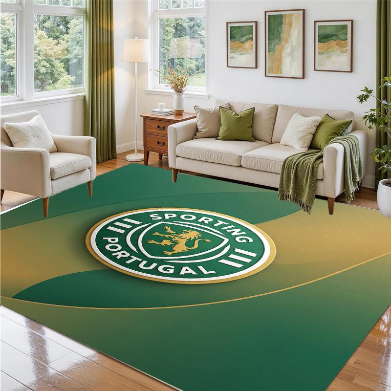 Sporting CP FC Design Crystal Velvet Rug Soft Decorative Mat for Bedroom Entrance
