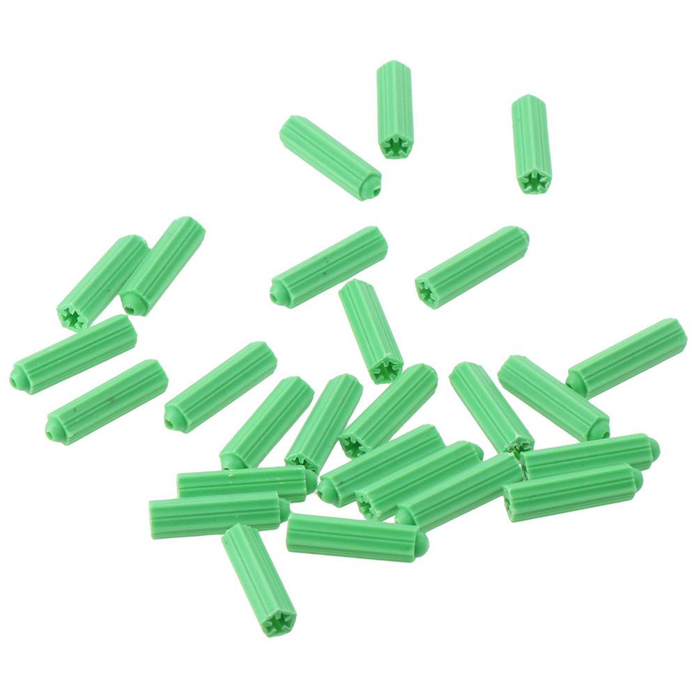 200pcs Green Masonry Screw Plastic Drywall Plugs Anchors Expansion Pipe Engineering Construction