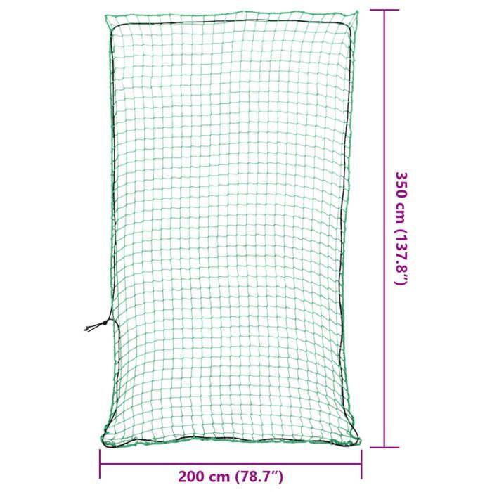 VidaXL Filet pour remorque avec corde élastique vert 3,5x2 m PP, filet de chargement, filet de chargement pour remorque, 4012236
