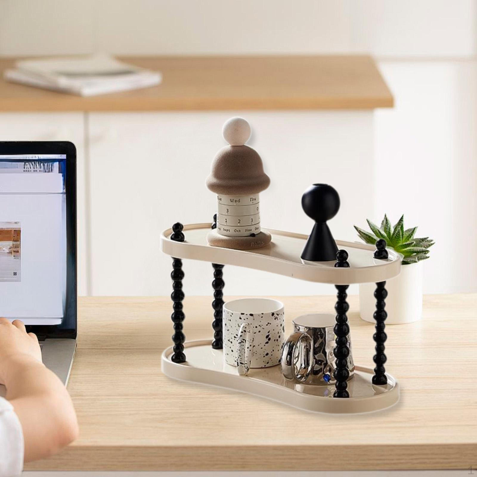 

Органайзер для стойки в ванной комнате, кофейный бар, экономящий место, подстаканник, полка для средств по уходу за кожей 2 Layer