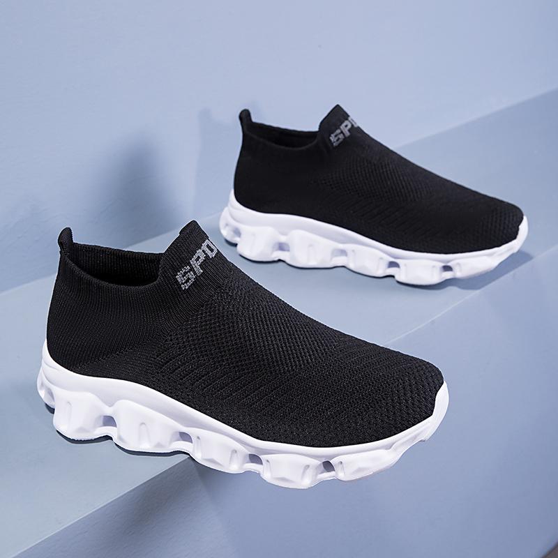 Chaussures de sport respirantes pour hommes Chaussures confortables pour la course, la marche, le jogging pour couples Couvre-pieds d'extérieur Chaussettes et chaussures décontractées