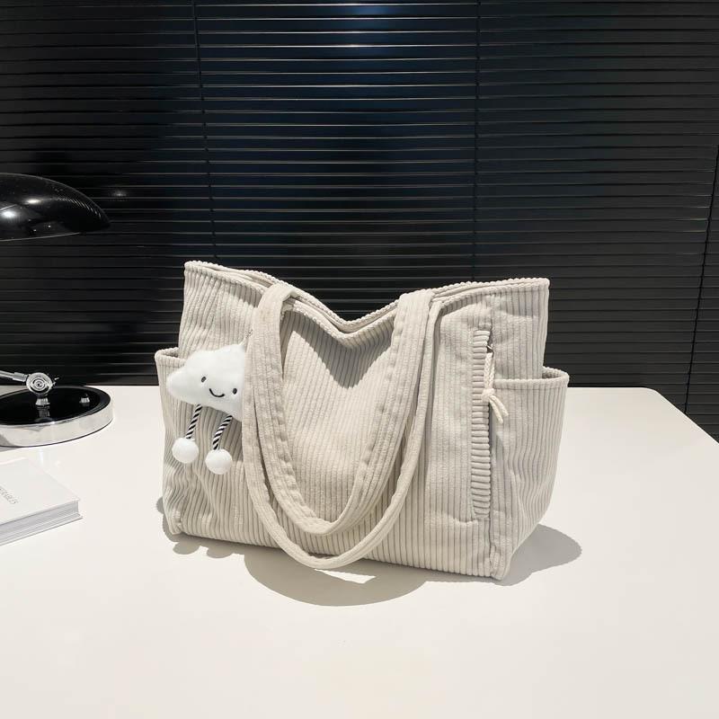 Trendy Versatile Canvas Tote Bag For Women In Solid Colors Perfect For Daily Use