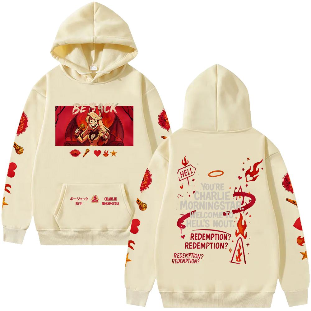 Charlie Morningstar Hoodie HazbinHotel Oversized Unisex Streetwear Funny Cartoon Print Pullovers  Gift Idea Tops Clothing Unisex