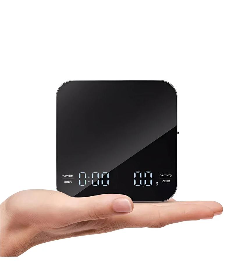 1Set Electronic Coffee Scale with Silicone Pad Digital Coffee Scale with Timer LED Display USB Charging Home Cafe Use Good Gift