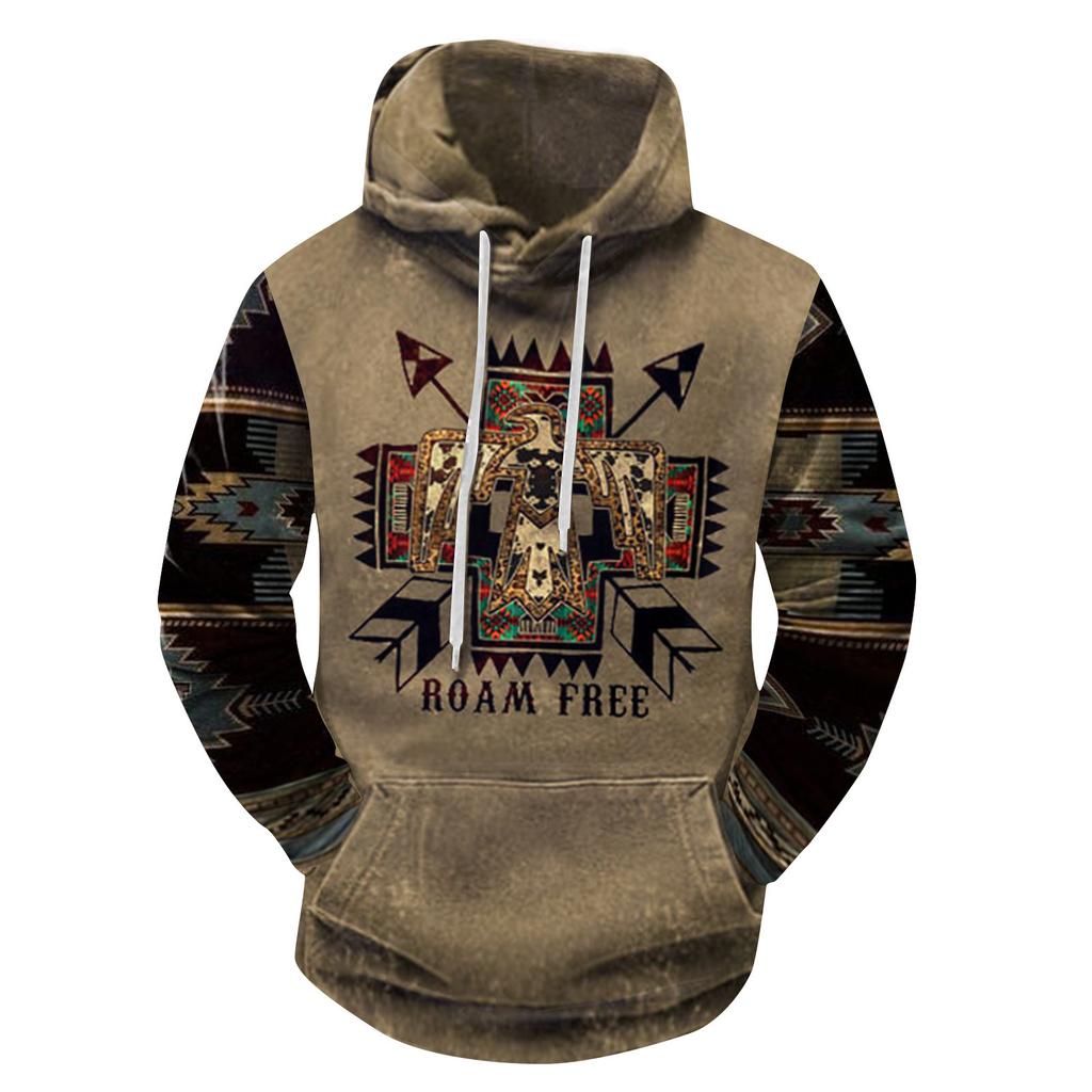 Fashion Print Loose Men's And Women's Long Sleeve Hooded Sweater