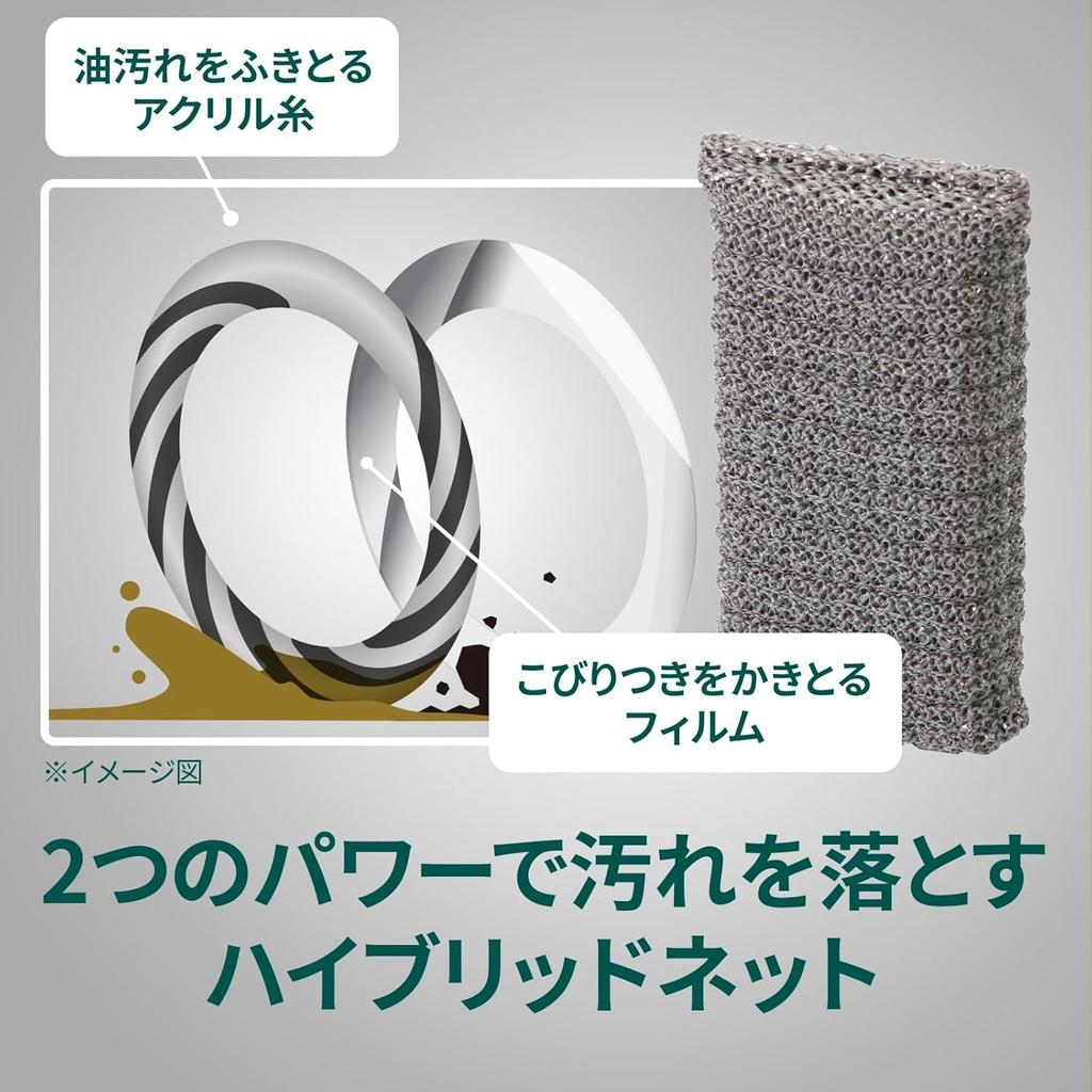 3M Premium Net Frying Pan 6 Pieces Scotch-Brite Sponge, Dishwashing/Kitchen Sponge, Sponge, Gray,