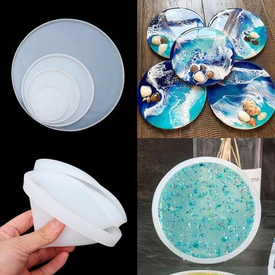 Craft Cup Mad Silicone Fluid Arts Epoxy Resin Casting Molds Round Jewelry Making Mould Coaster Mold