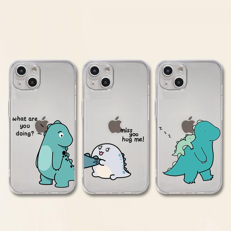 Little Dinosaur Cute Clear Case For Apple iPhone 11 14 13 12 Pro 7 8 Plus XR X XS Max 6 6S 14Pro Silicone Phone Cover