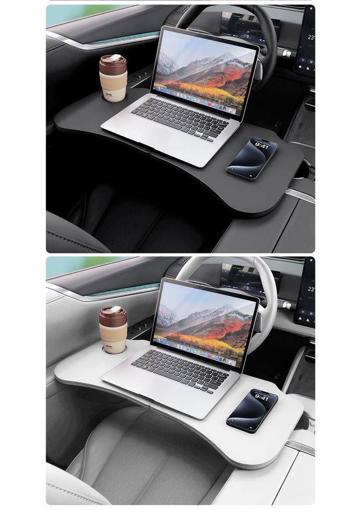 Multi-Functional Car Table: Folding Laptop Stand & In-Car Dining Desk with Cup Holder