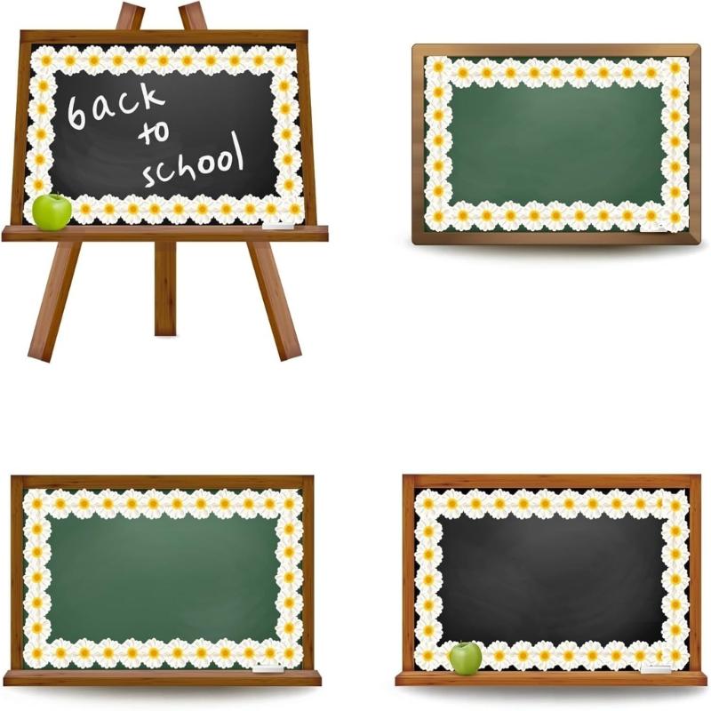 10m Bulletin Board Borders Flowers Classroom Blackboards Flowers Border Trim Decoration for Poster Boards Decoration