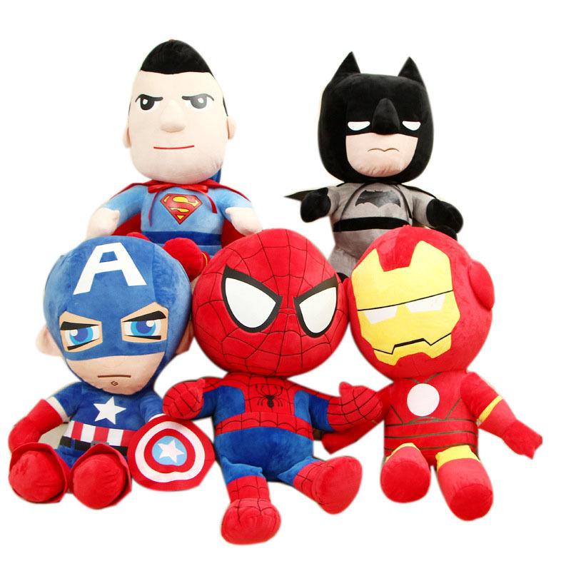 Avengers Plush Dolls Set Super Hero Spider-Man Captain America Stuffed Toy Figure Collectible Gifts