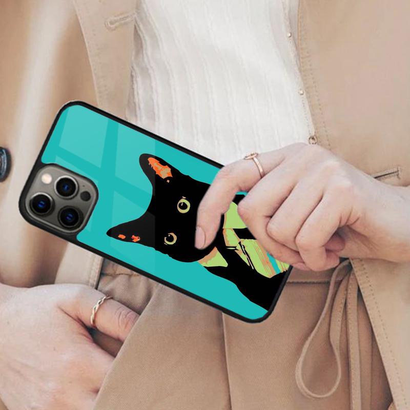 

Black Cat Cartoon Cute Black Magnetic Phone Case For APPLE iPhone 17 Air 16 14 13 12 Pro Max 15 Plus Wireless MagSafe Cover iPhone 13mini