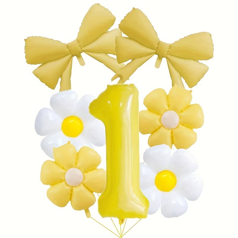 8pcs Daisy Flowers Yellow 1-9 Number Foil Balloons Boy and Girl Favorat Balloon Birthday Party Decoration Baby Shower Gifts