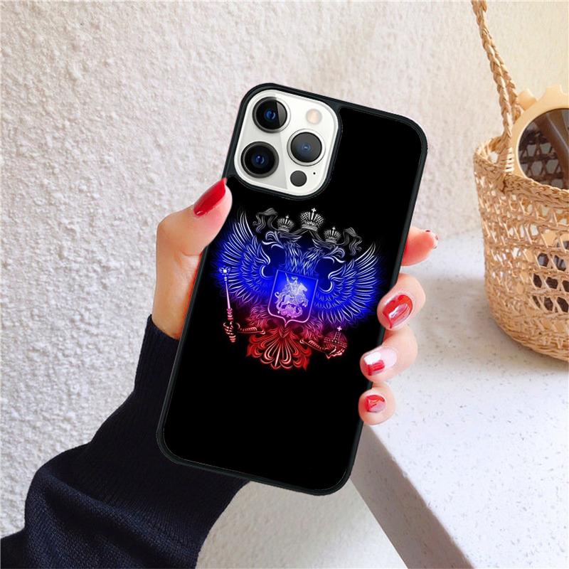 Russia Coat of Arms Phone Case for iPhone 17 Air 16 15 14 12 13 PLUS 11 PRO MAX Back Cover Fundas Shell