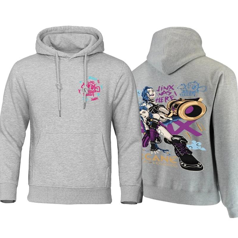 Arcane Hoodie Men Anime Jinx Hoodies Autumn High Quality Fleece Sweatshirt Street Hoody Flexible Oversize Men's Clothing Hoodies & Sweatshirts Men’s