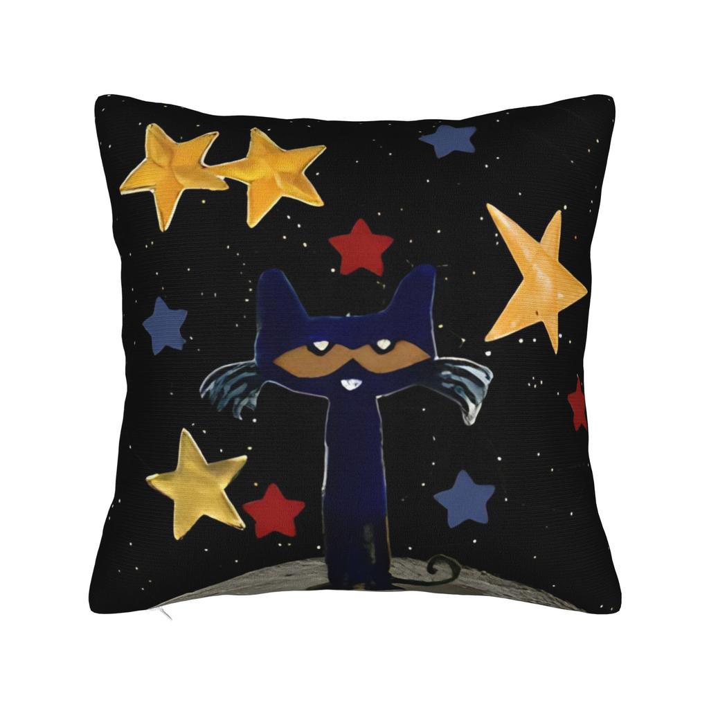 Pete the Cat Square Pillow Case Cool Kitten Cushion Covers Creative Zipper Decorative Pillowcase for Seat 45x45cm