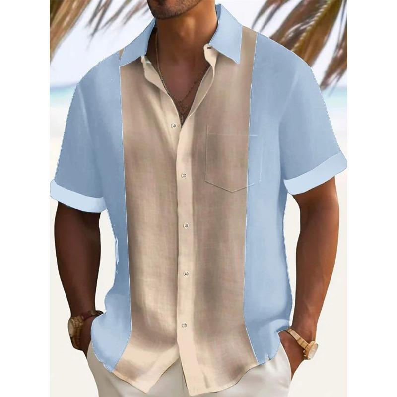 

Мужская укороченная рубашка 3XL светло-синий