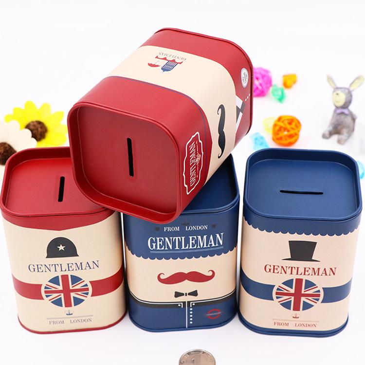 Cartoon Tin Pen Holder & Piggy Bank for Kids