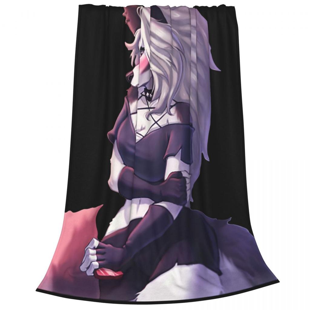 Shy Loona Flannel Throw Blankets Helluva Anime Blanket for Home Bedroom Soft Bedspread