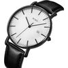 BUREI Men's Stylish Business Watch Leather Band Slim Simple Design Men's Timepiece