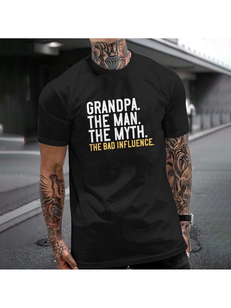 Funny Grandpa Quotes Tshirt Black Shirt with Eyecatching White Gold Text  Suitable for Daily Casual Wear Machine Washable