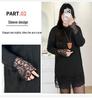 Plus Size Lace Base Layer Mid-Length Shirt for Women - Slimming & Loose Fit