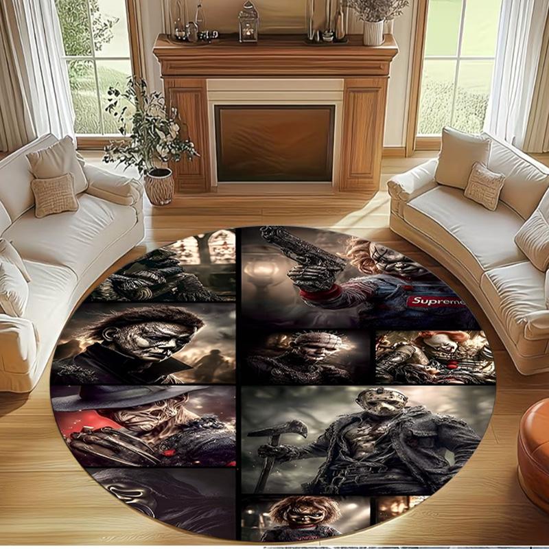Bride of Chucky Print Round Rug, Washable Floor Carpet, For Entryway Dorm Laundry Room Office Study, Home Decor Birthday Christmas Gift