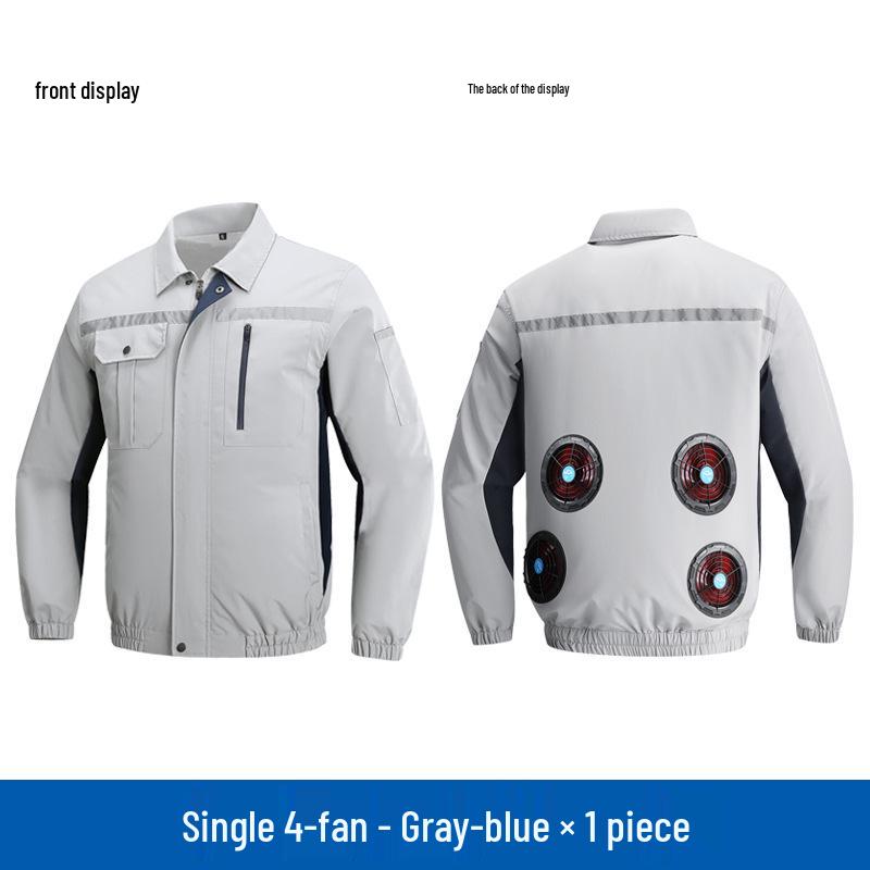 Men's and Women's Summer Cooling Workwear: Rechargeable, Fan-Integrated, Waterproof, UV-Resistant, Heatstroke-Prevention Clothing.