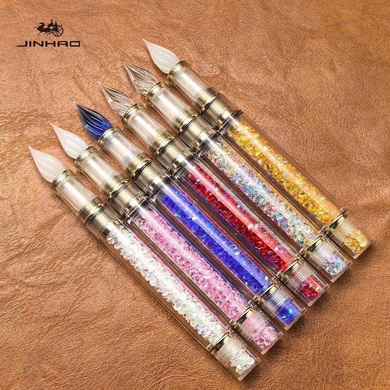 JINHAO 100 Glass Dip Pen 2026 Handcrafted Limited Edition Finely Grounded Smooth Writing Office School Art Supplies Stationery