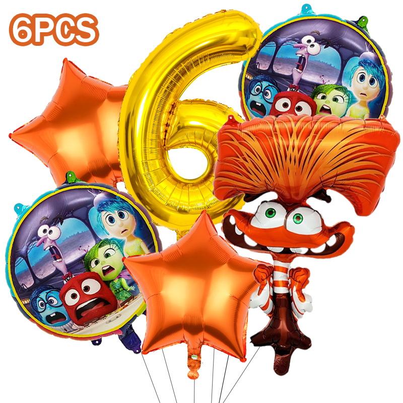 New Inside Out 2 Birthday Party Decoration Supplies Kit Tableware Backdrop Glasses Paper Plates Cups Napkins Balloon for Kids