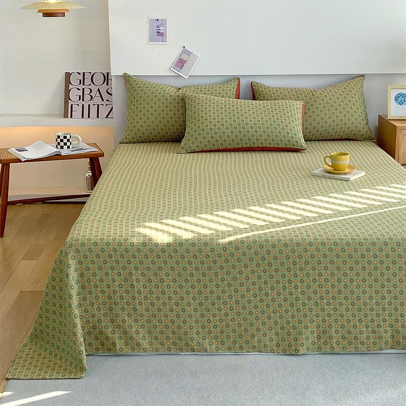 A-Class Pure Cotton Double-Layer Gauze Bed Sheet & Duvet Cover Set Bed Sheet 160x230 cm (0.9-1.2 m bed)