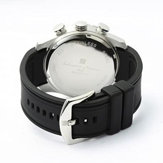 Salvatore Marra Mens Wristwatch Chronograph Business Analog Quartz White WHBK Cross Included
