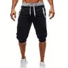Men's Slim Fit Color Block Jogging Shorts - Trendy European/American Mid-Length with Customizable Logo