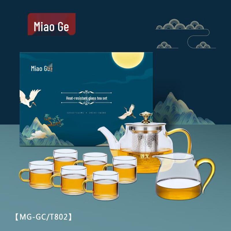 Miaoge Japanese Style High Borosilicate Glass 8-Piece Tea Set