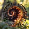 10 Inch Metal Wind Spinner Outdoor Garden Decor with 360 Swivel Hook Warm Orange Yellow Spiral Design for Balcony Patio Lawn All Season Gift