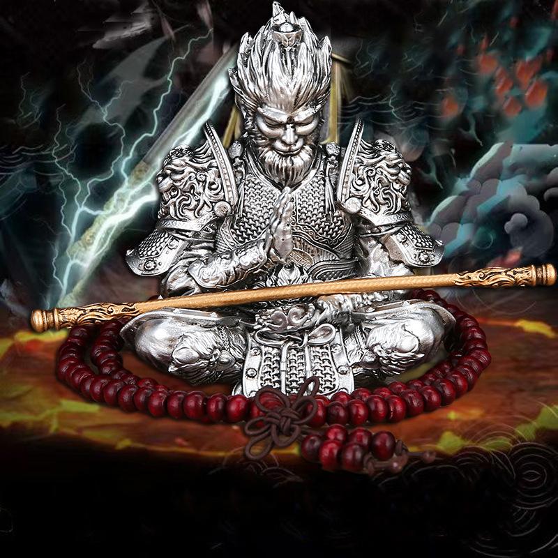 Creative Black God Sun Wukong Car Ornaments Car Center Console Decoration Car Figures Kawaii Desktop Decoration Fans Gifts