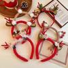 Korean Style Holiday Headwear: Plush Santa Claus & Snowman Hair Clips, Lamb Wool Headband & Antler Accessory