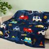 Vintage Car Print Throw Blanket - Retro Vehicle Motif Soft Lightweight Accent for Sofa Bed Travel Office Gift