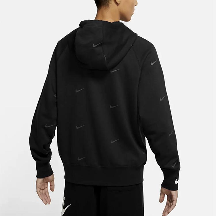 Nike NSW Swoosh Fleece Hoodie Men Sweatshirt Black DA0111-010