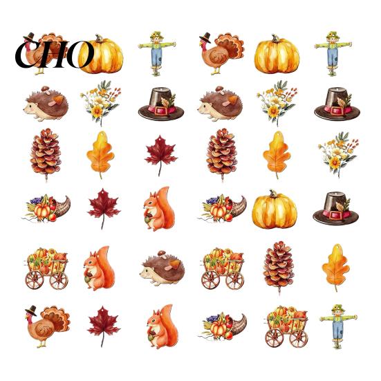 Wooden Turkey Ornament 12/24/36Pcs Thanksgiving Hanging Decoration, Autumn Pumpkin Maple Leaf Decoration Ornament, Harvest Festival Party Decor