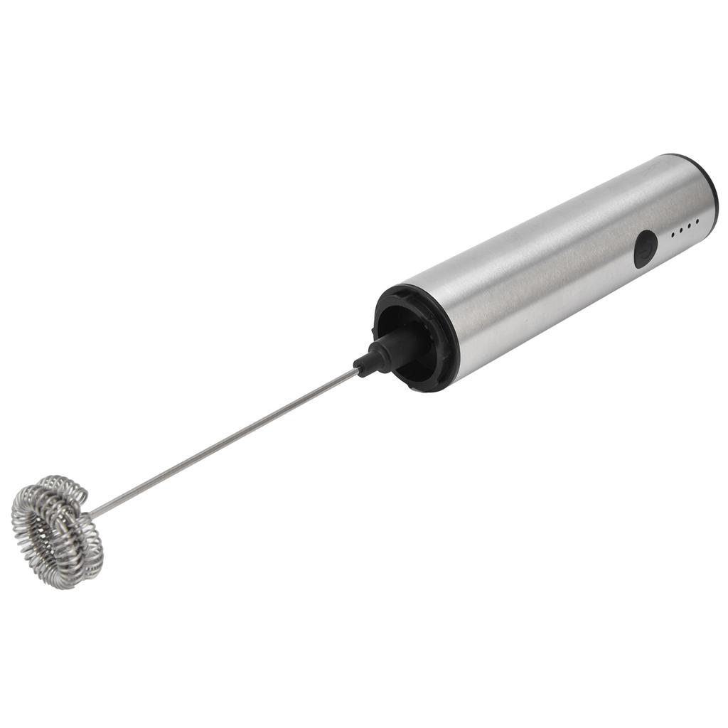 Stainless Steel Electric Milk Frother Handheld Egg Beater USB Charging Mini Milk Mixer