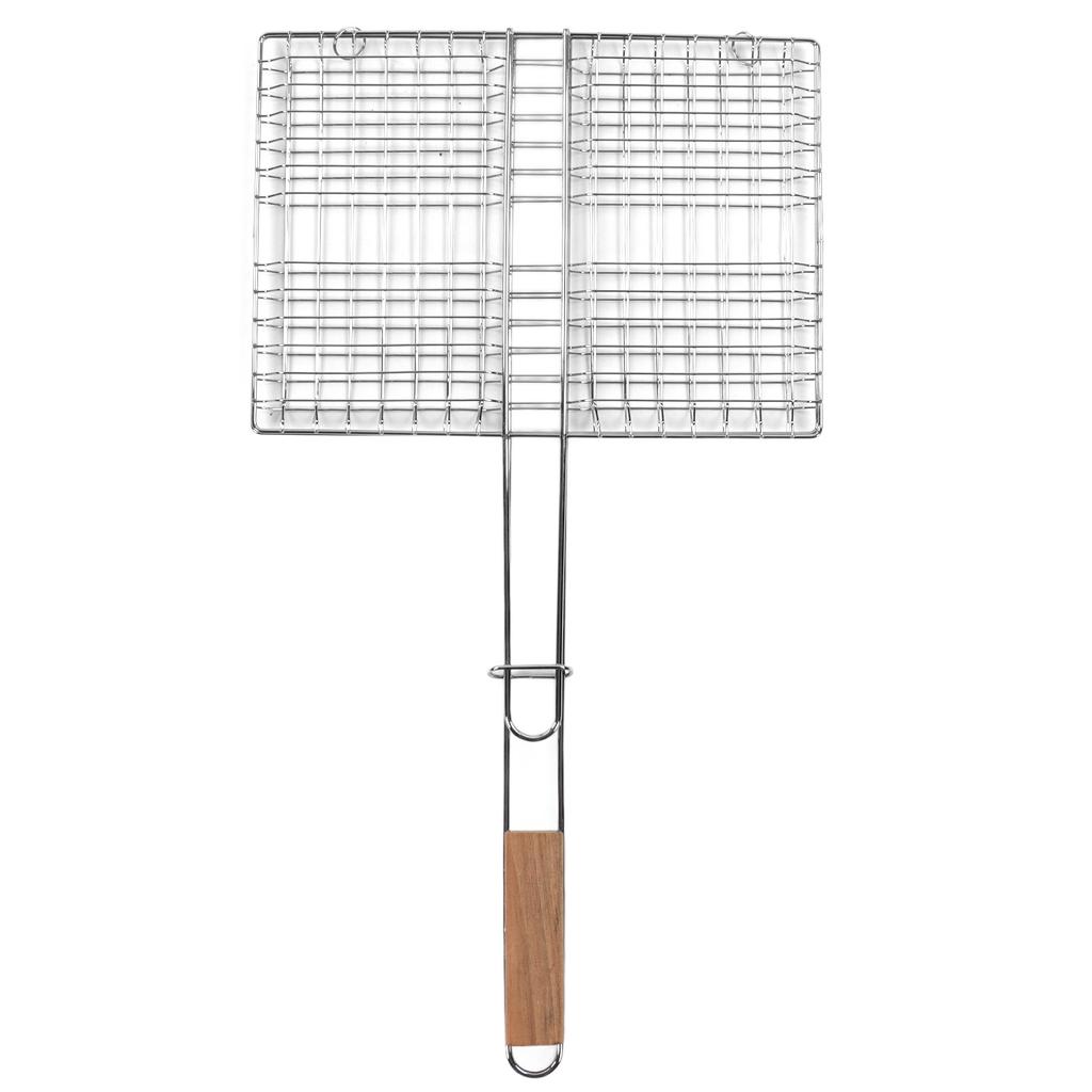 BBQ Grill Basket Chrome Plated Steel Rustproof Multipurpose Fish Grill Basket for Outdoor