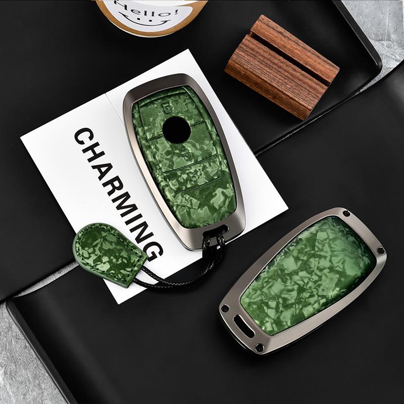Leather Car KeyCase Cover For Mercedes Benz E S G Class GLC CLE CLA GLB GLS W177 W205 W213 W222 X167 AMG E200 E260 Key Shell Fob