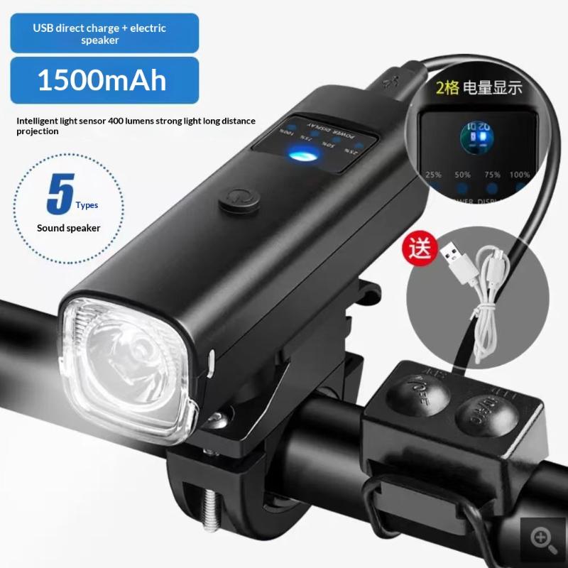 Smart Bicycle Light Rainproof Usb Led 1500/2000Mah Front Light Headlight Cycling Flashlight Bike Light Accessories