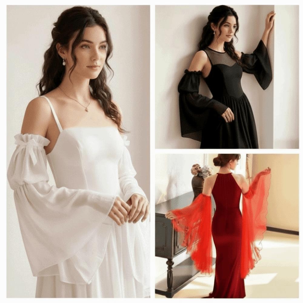 1 Pair Flare Shape Arm Covers Elastic Band Detachable Cuffs Fake Sleeves Summer Outfit