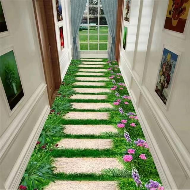 

Роскошный дизайн, длинная ковровая дорожка для декора коридора, прихожей, нескользящие полосатые ковры, дверной проем для отеля, моющийся коврик 100X400CM