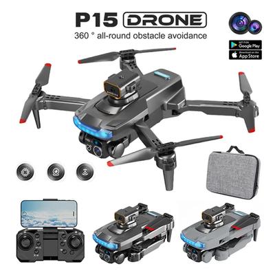 Nuovo P15 UAV Fotografia aerea Aereo ESC HD Doppia fotocamera WiFi FPV Evitamento ostacoli Posizionamento GPS Anti-collisione Quadcopter Aereo Giocattolo Regalo