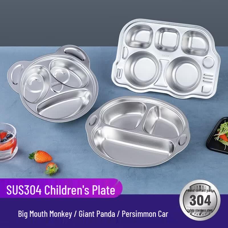 304 Stainless Steel Kids Cartoon Divided Plate